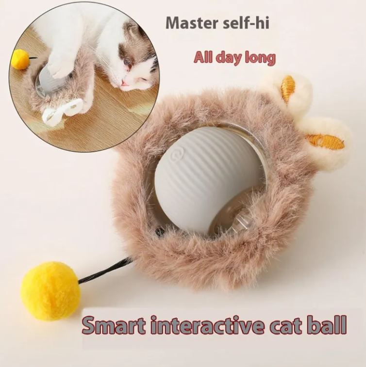 Smart Rolling Ball Toy for Cats & Dogs (Auto Moving, Interactive, Rechargeable)