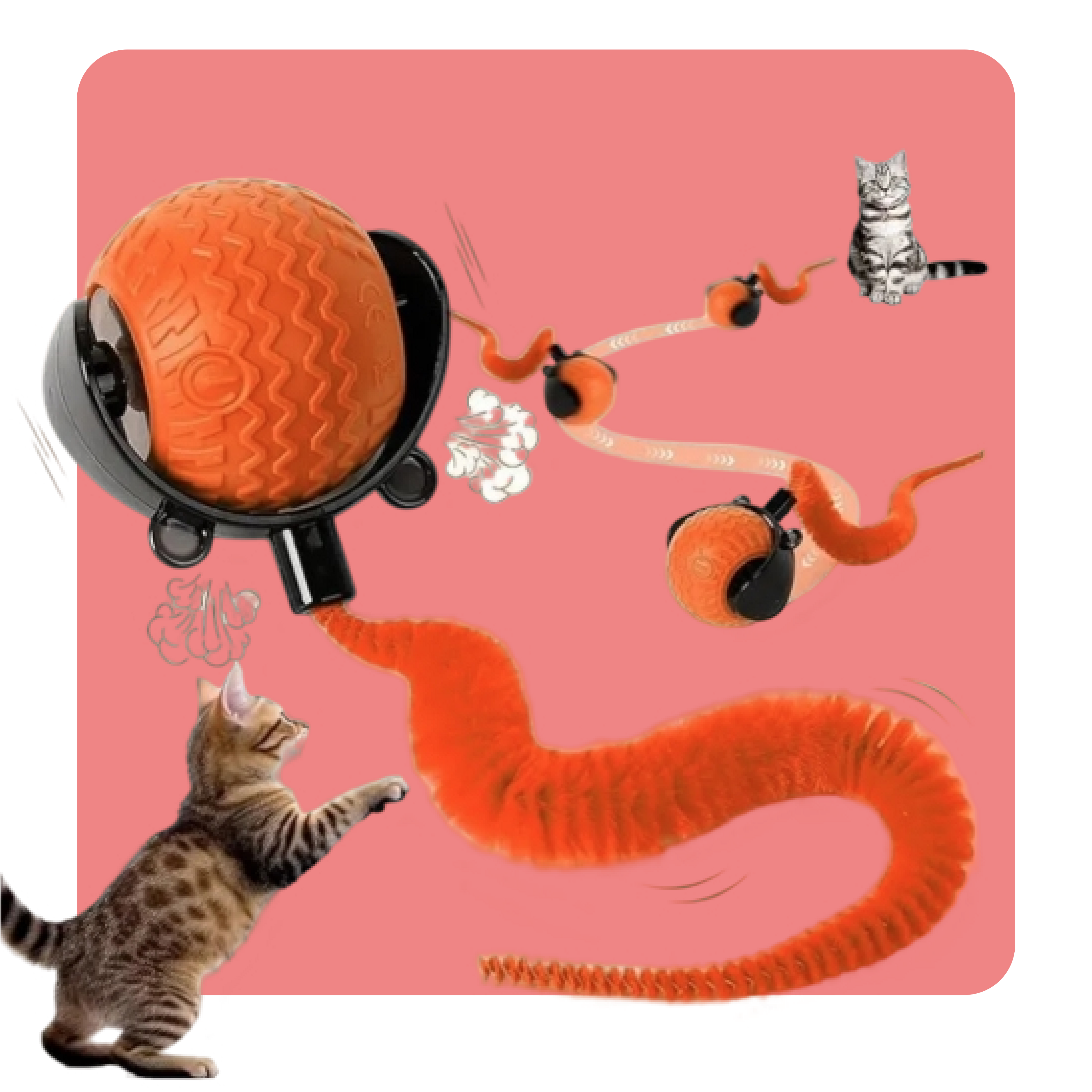 Smart Rolling Ball Toy for Cats & Dogs (Auto Moving, Interactive, Rechargeable)
